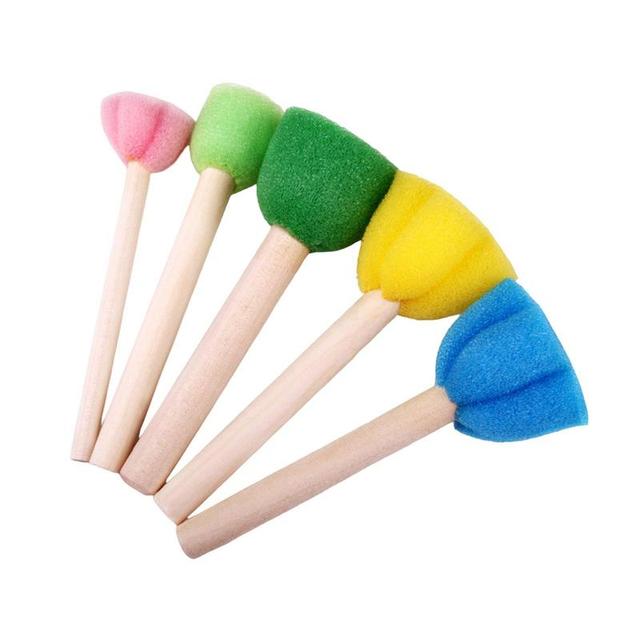 5pcs Reusable Paint Sponges For Toddler Painting Educational Art And Craft  Painting Tool Easy To Dry And Clean Brushes For Kids